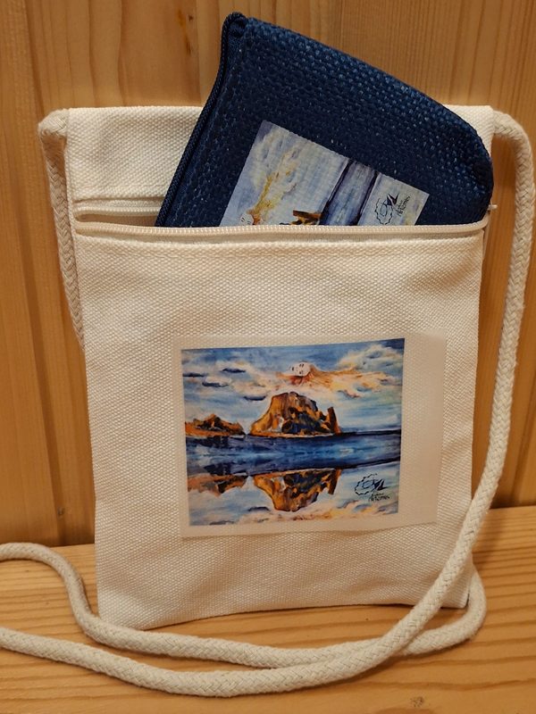 Bolso bandolera de algodón con diseño único de pintura - Es Vedra