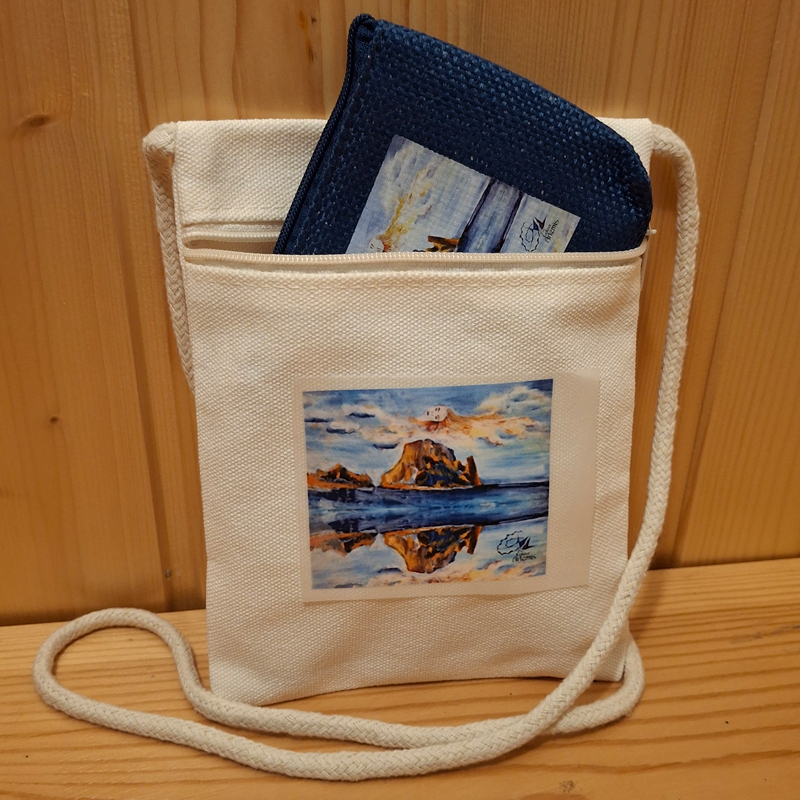 Bolso bandolera de algodón con diseño único de pintura - Es Vedra